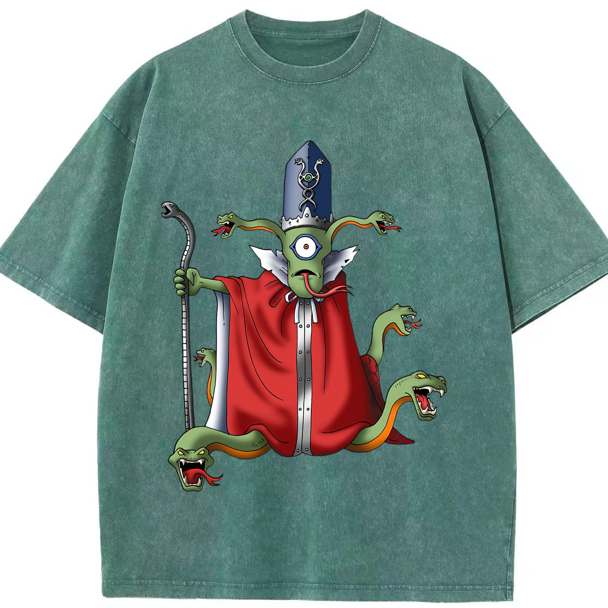 （画像用） ドラゴンクエスト Doragon Kuesuto Dragon Quest 綿100% ヴィンテージ風 半袖Tシャツ（フロントプリント）